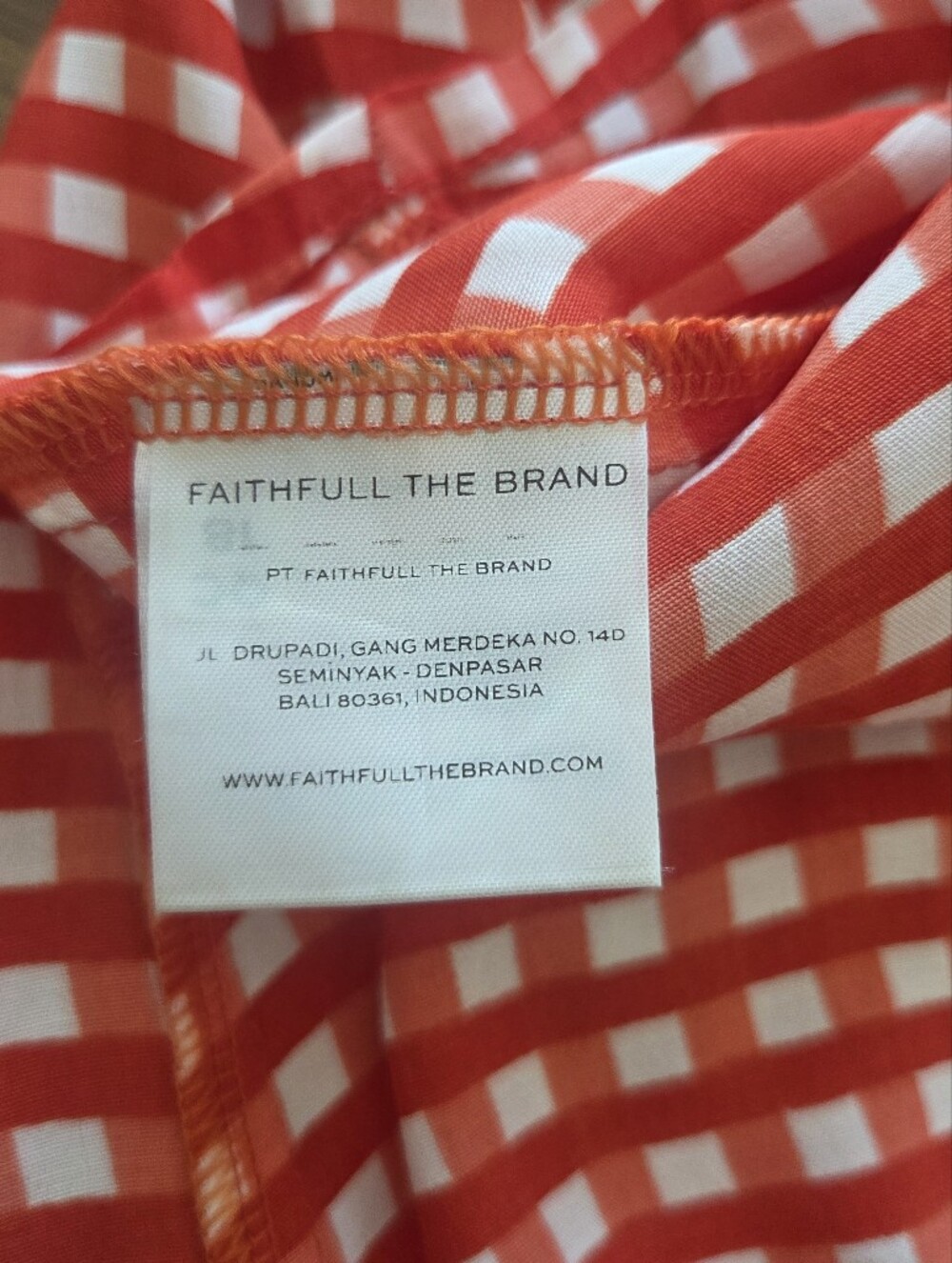 Faithfull The Brand Ischia Red + White Gingham Mini Dress, Tie Back - Size 4 - Picture 9 of 9